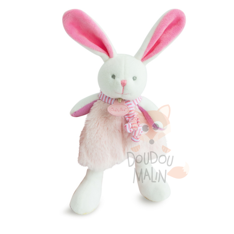 Les poupis mouchoir lapin rose jaune 